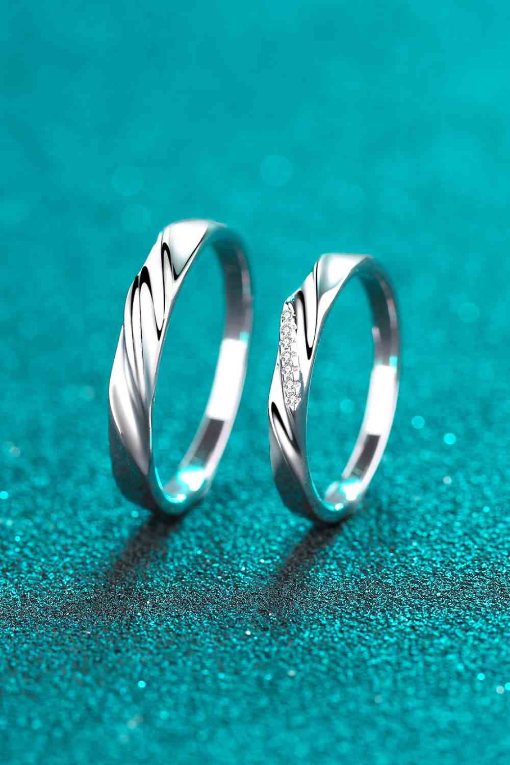 Moissanite Twist Design Sterling Silver Band- Men/Women