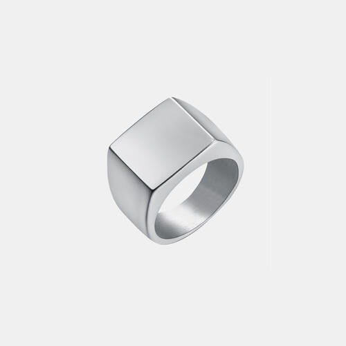 Black or Silver-Plated Signet Ring