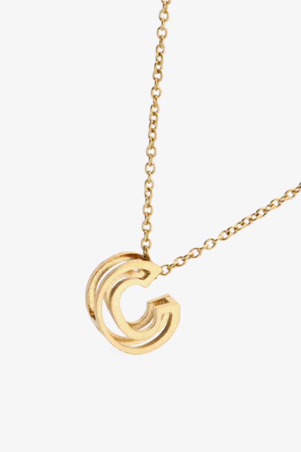 3D Boxed Initial Pendant Necklace A-J