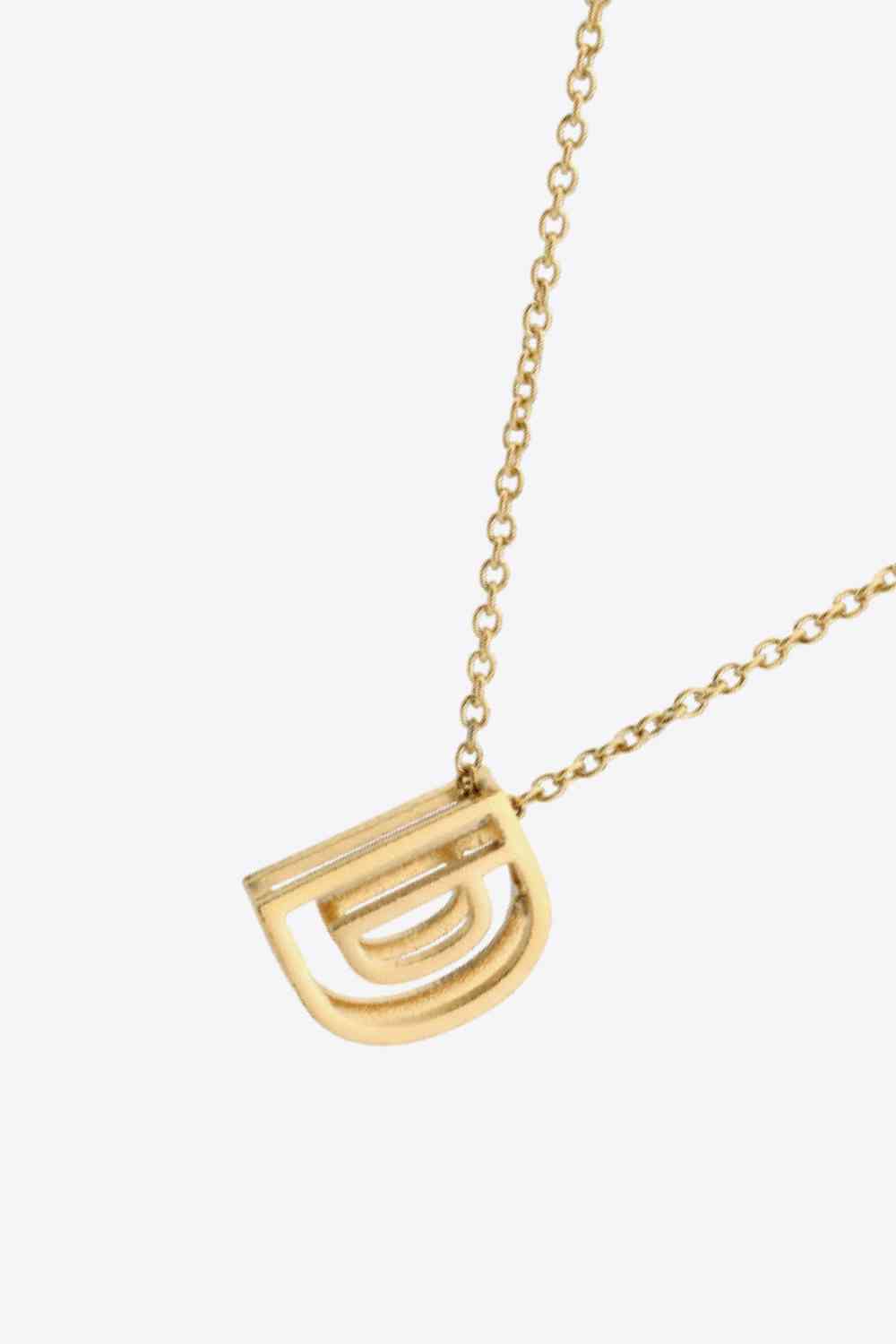 3D Boxed Initial Pendant Necklace A-J