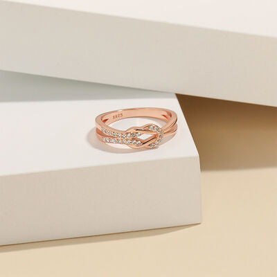 Sterling Silver Slip Knot Ring- Silver or Rose Gold