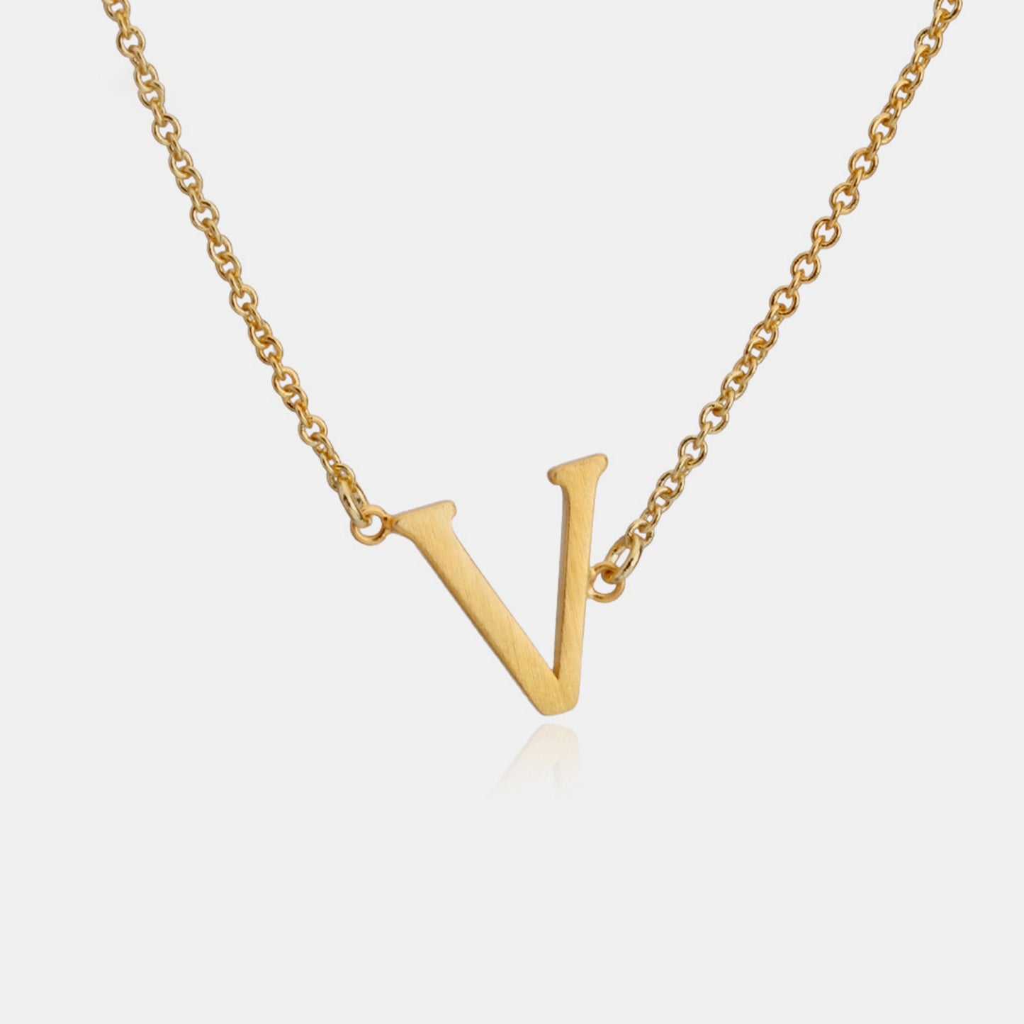 Initial Pendant Station Necklace Q-V