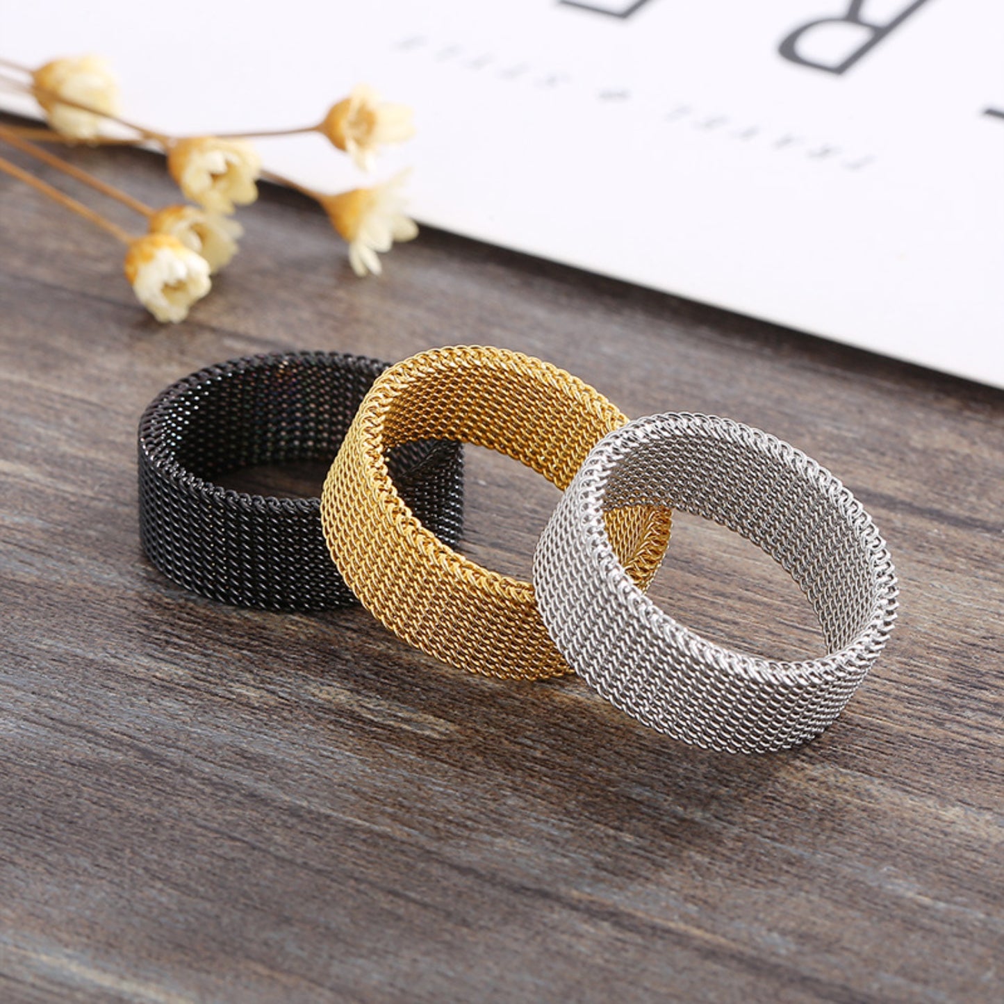 Mesh Weave Stainless Steel Band (Available in Three Colors)