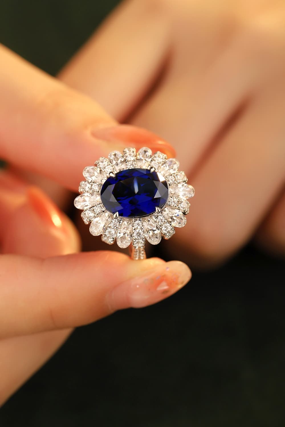 5 Carat Sapphire Flower Ring-