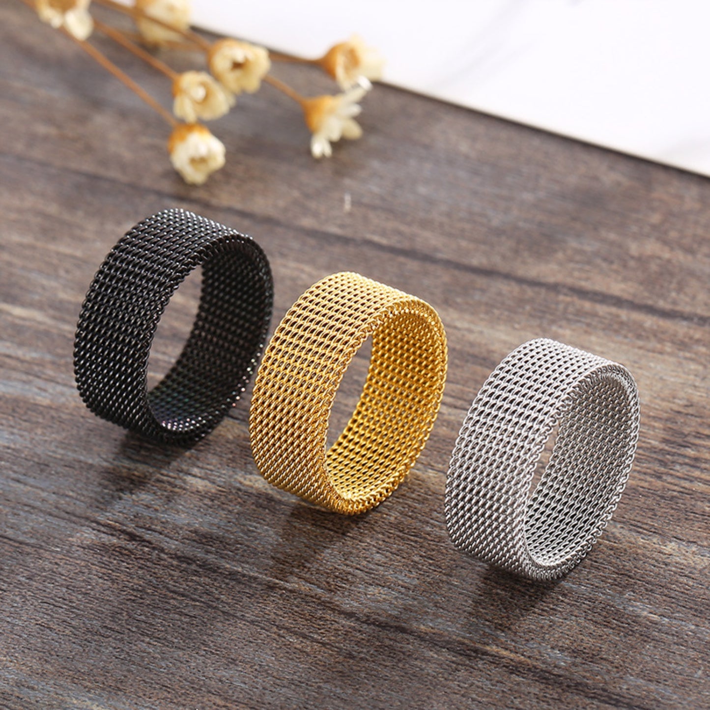 Mesh Weave Stainless Steel Band (Available in Three Colors)