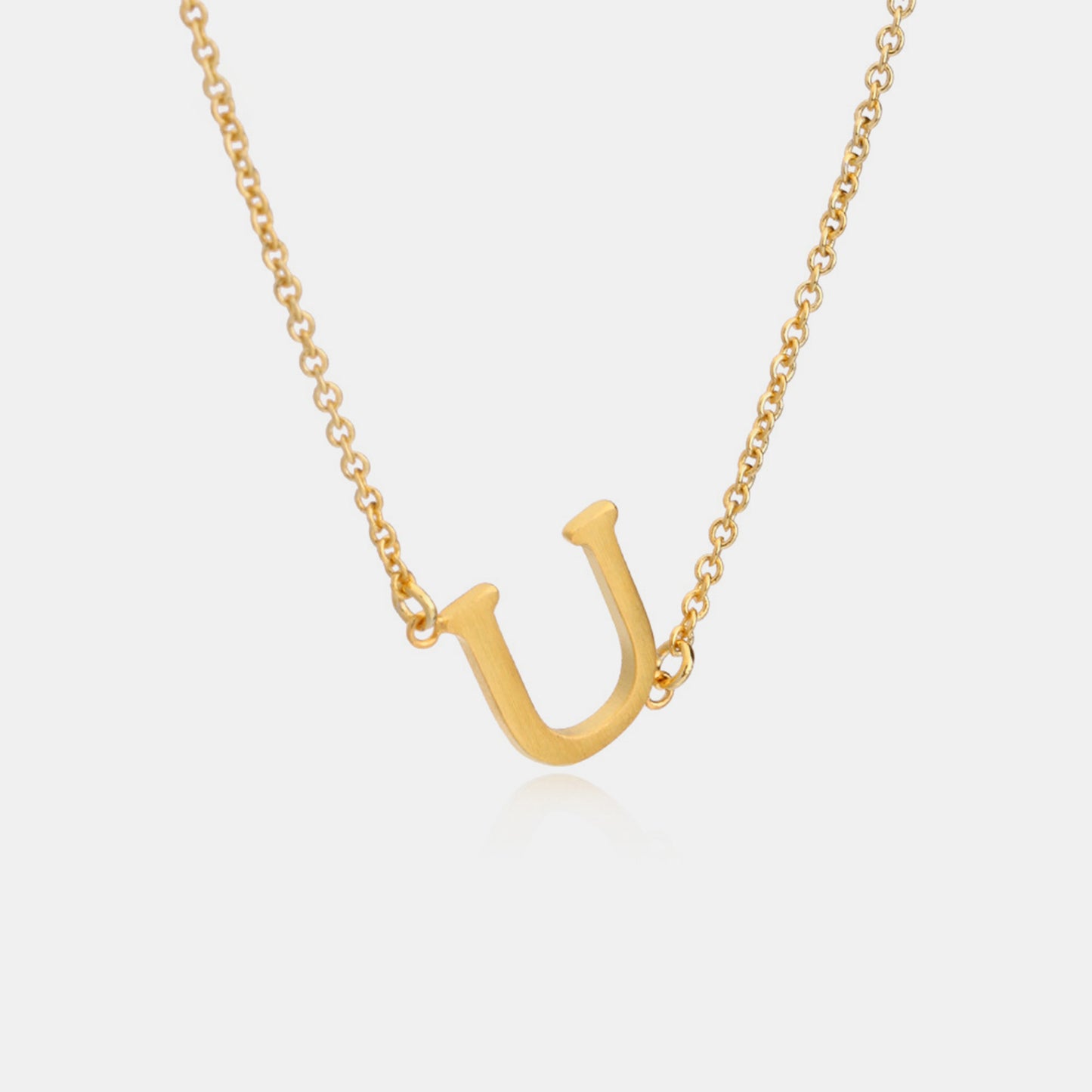 Initial Pendant Station Necklace Q-V