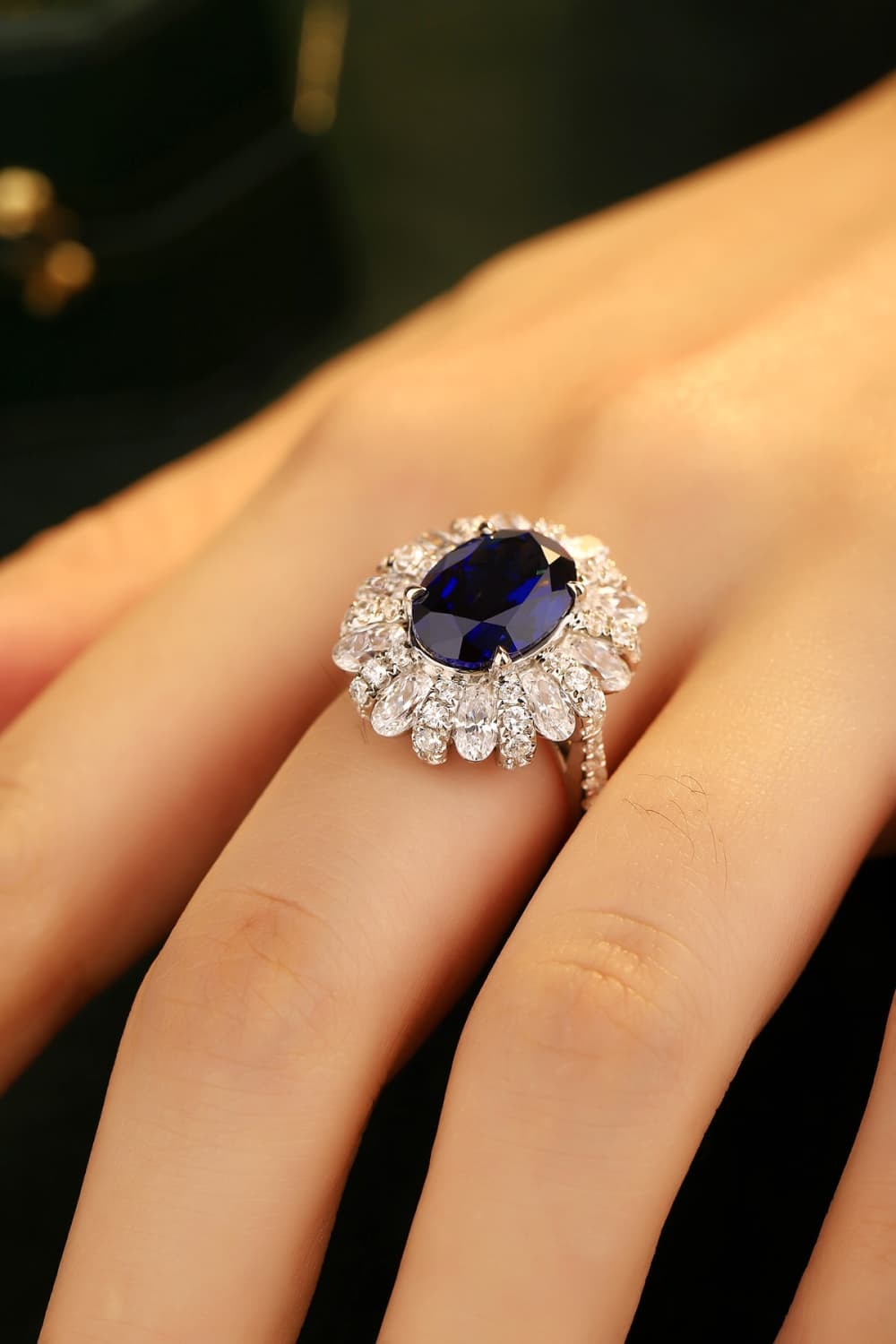 5 Carat Sapphire Flower Ring-