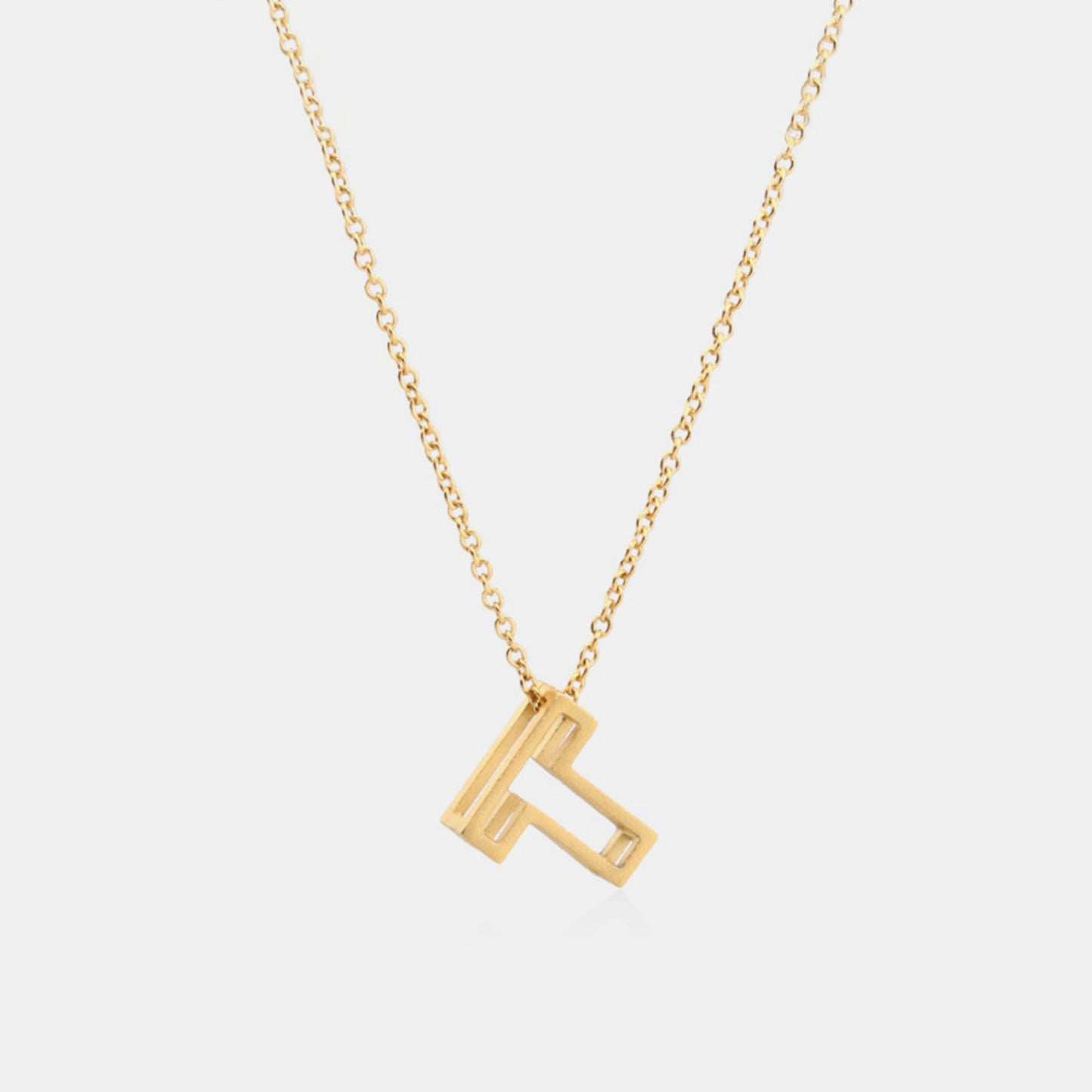 3D Boxed Initial Pendant Necklace O-Z