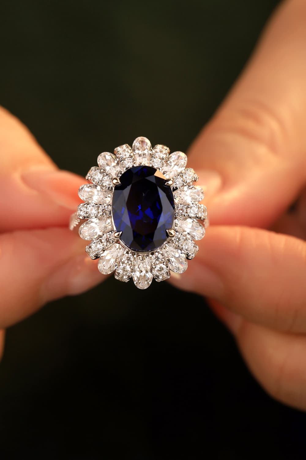 5 Carat Sapphire Flower Ring-