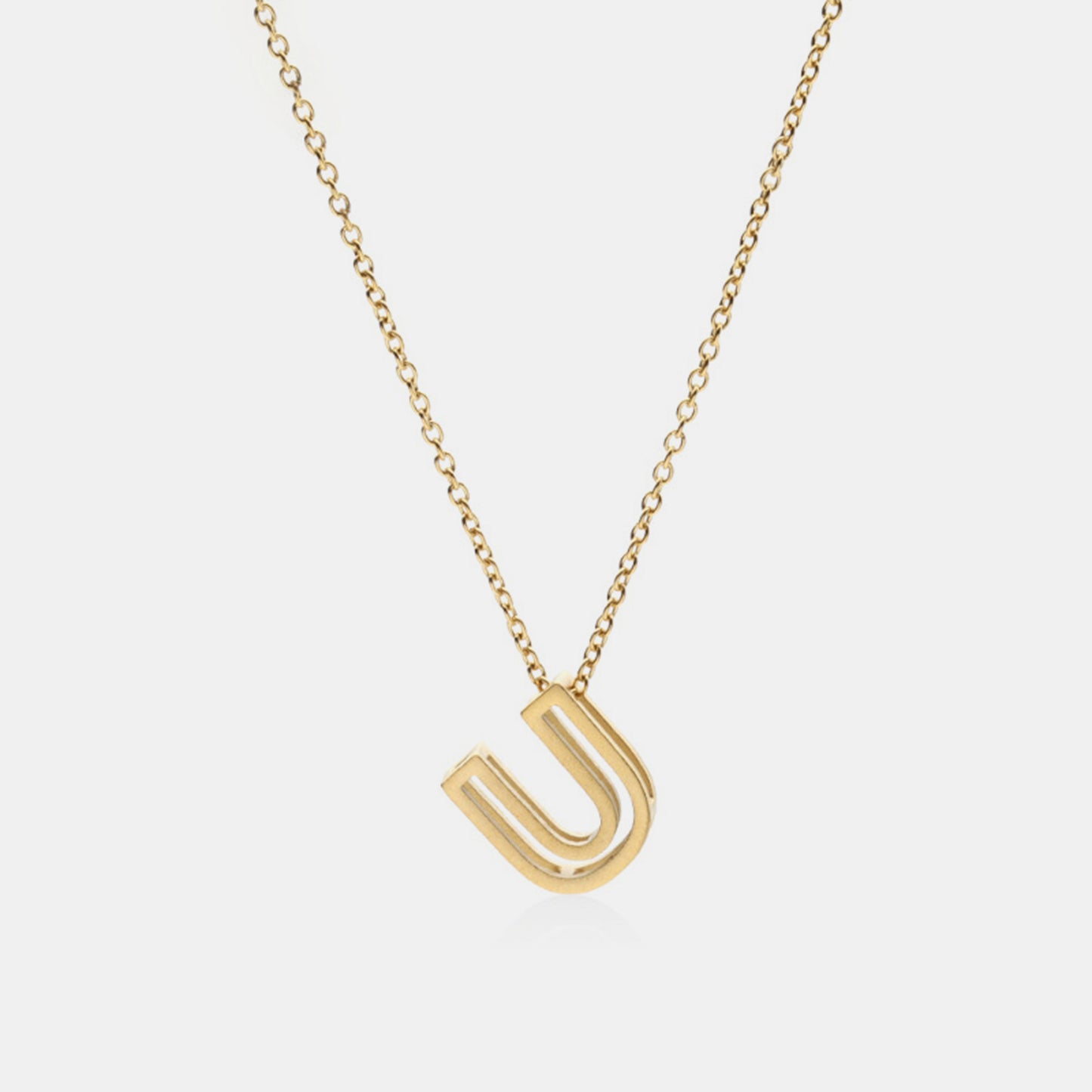 3D Boxed Initial Pendant Necklace O-Z