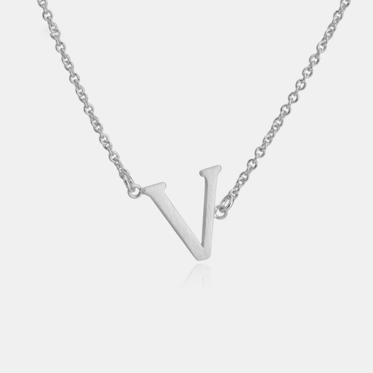 Initial Pendant Station Necklace Q-V