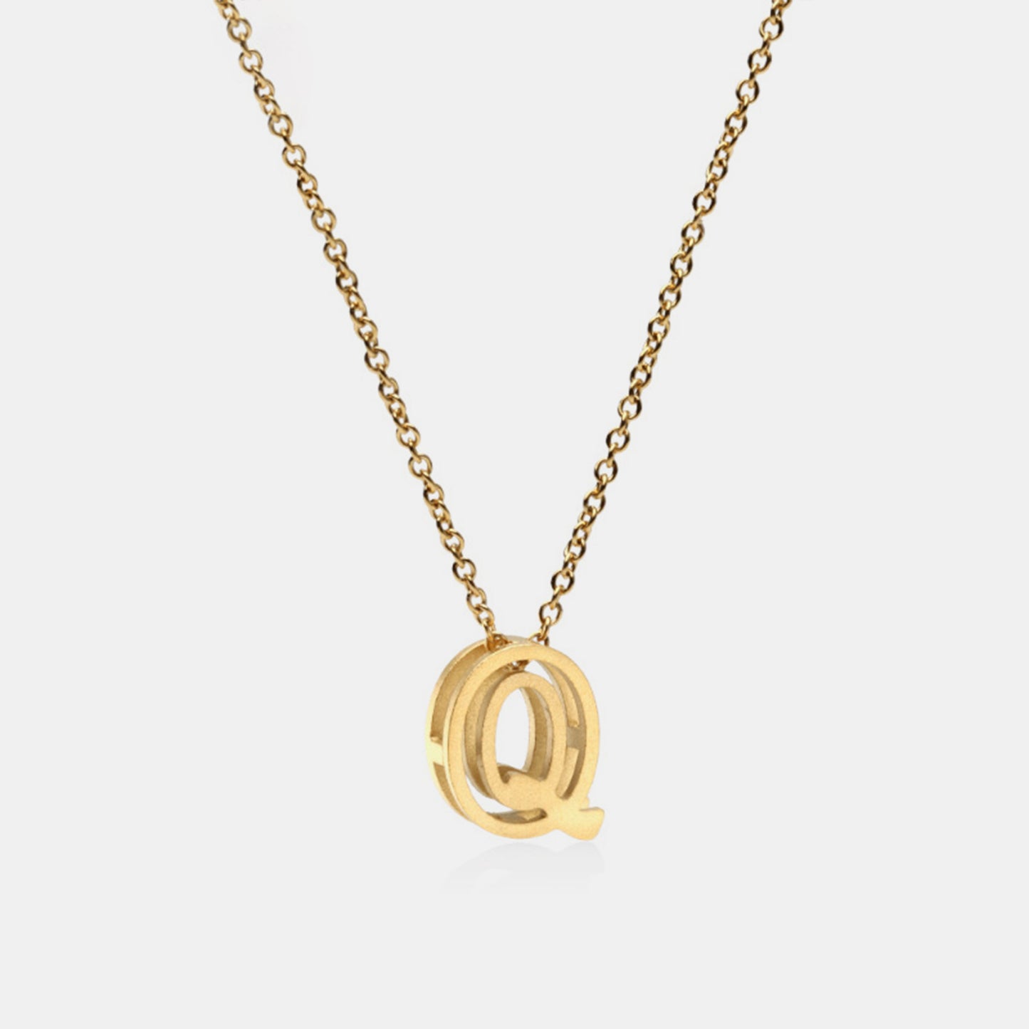 3D Boxed Initial Pendant Necklace O-Z