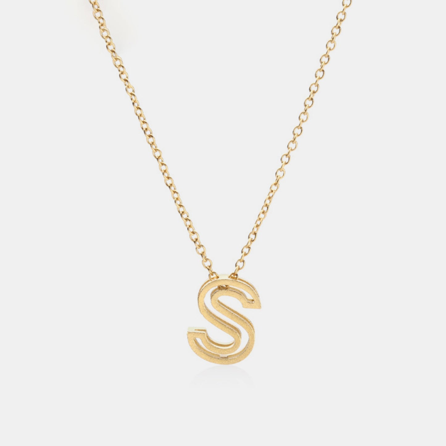 3D Boxed Initial Pendant Necklace O-Z