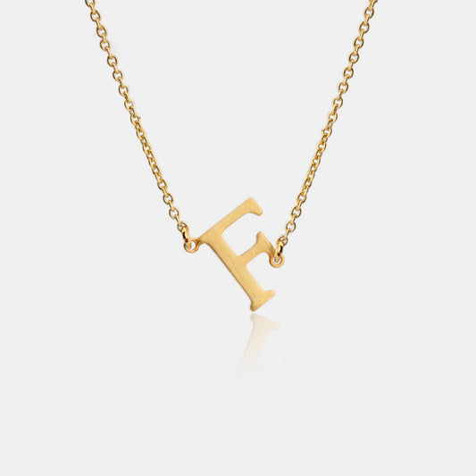 Initial Pendant Station Necklace F-J