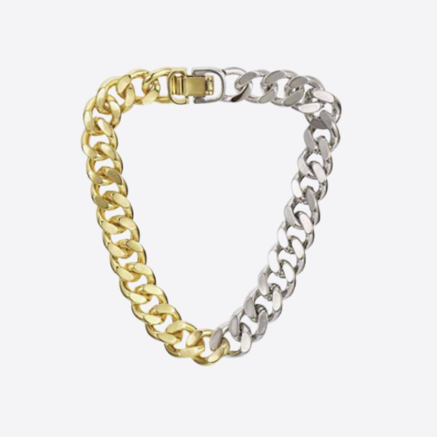 Duo-Tone Unisex Chunky Curb Chain Bracelet