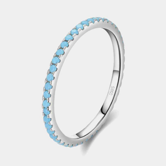 Sterling Silver Faux Blue Turquoise Band