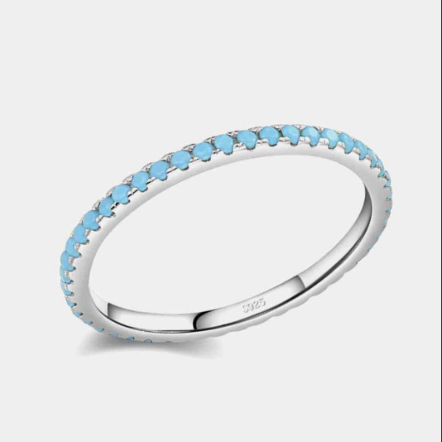 Sterling Silver Faux Blue Turquoise Band