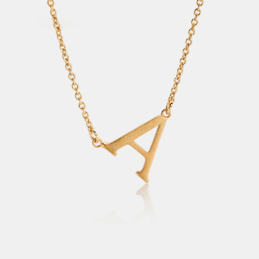 Initial Pendant Station Necklace A-E