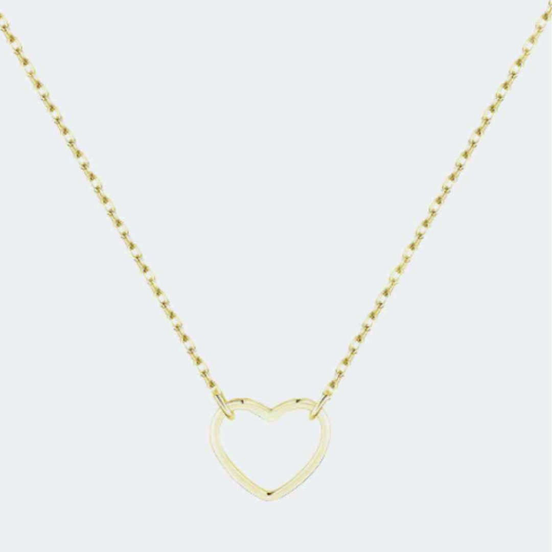 Sterling Silver Heart Outline Necklace
