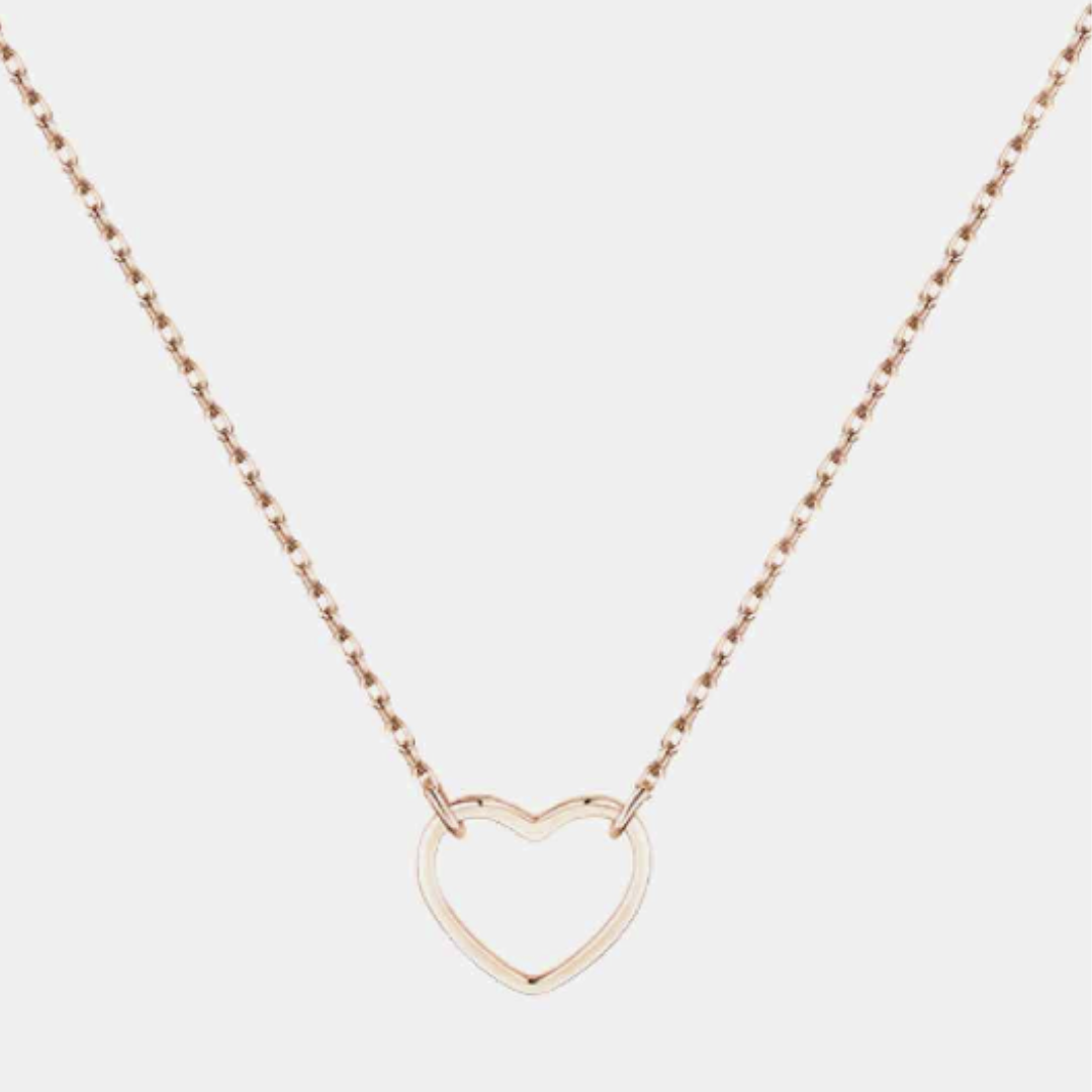 Sterling Silver Heart Outline Necklace