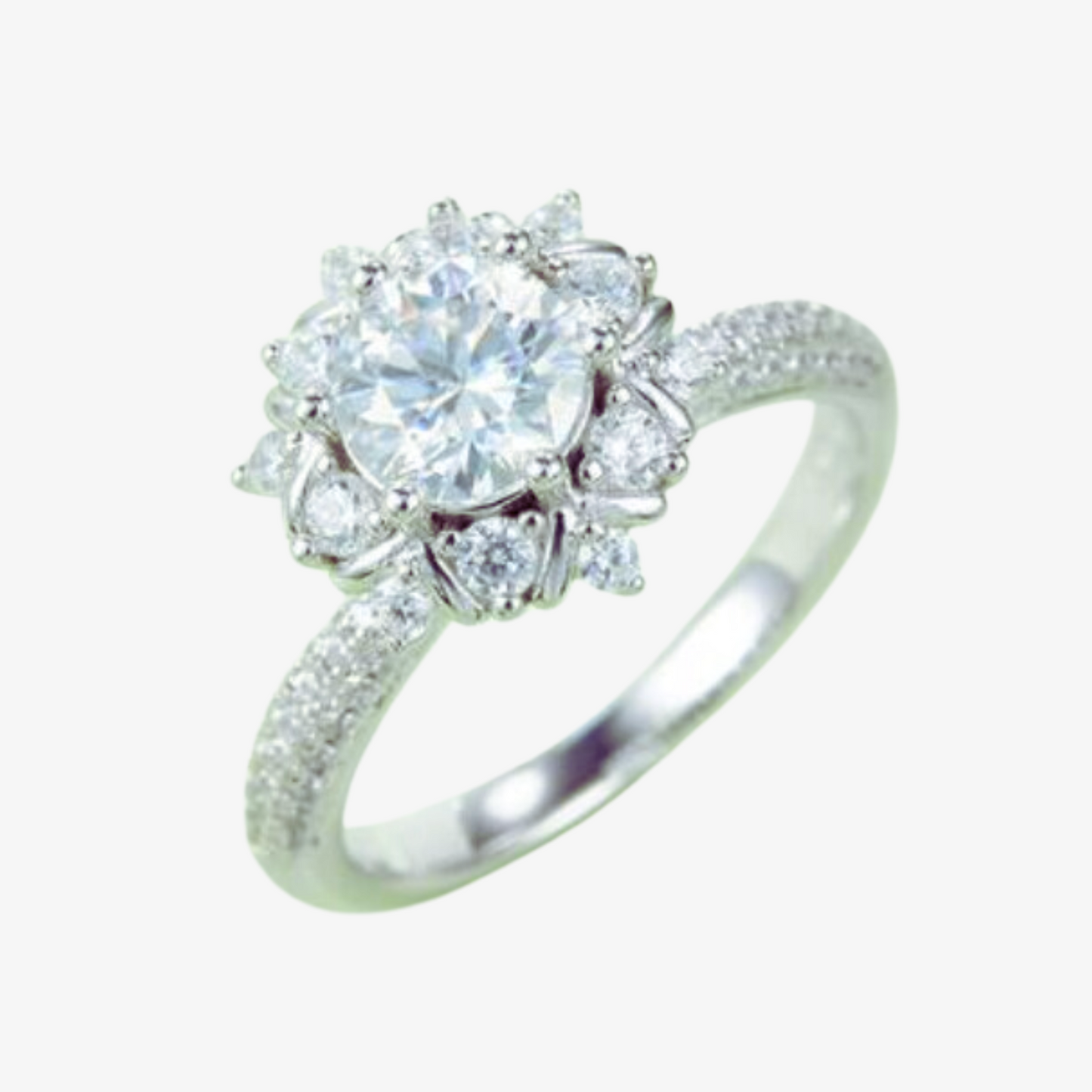 Intricate Blossom 1 Ct Moissanite Ring