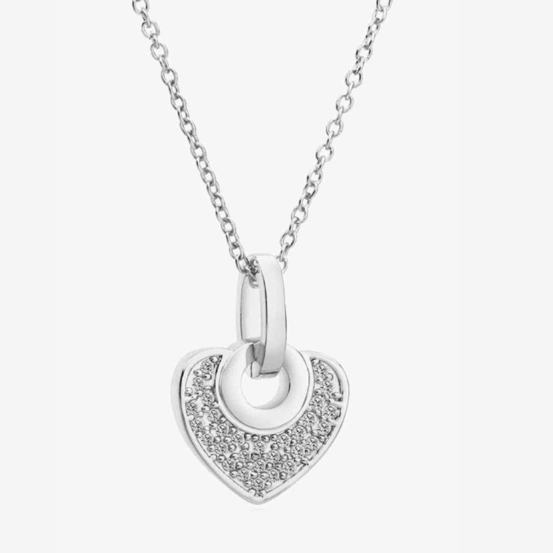 Crystal Heart Pendant Necklace - Gold/Silver/Rose Gold