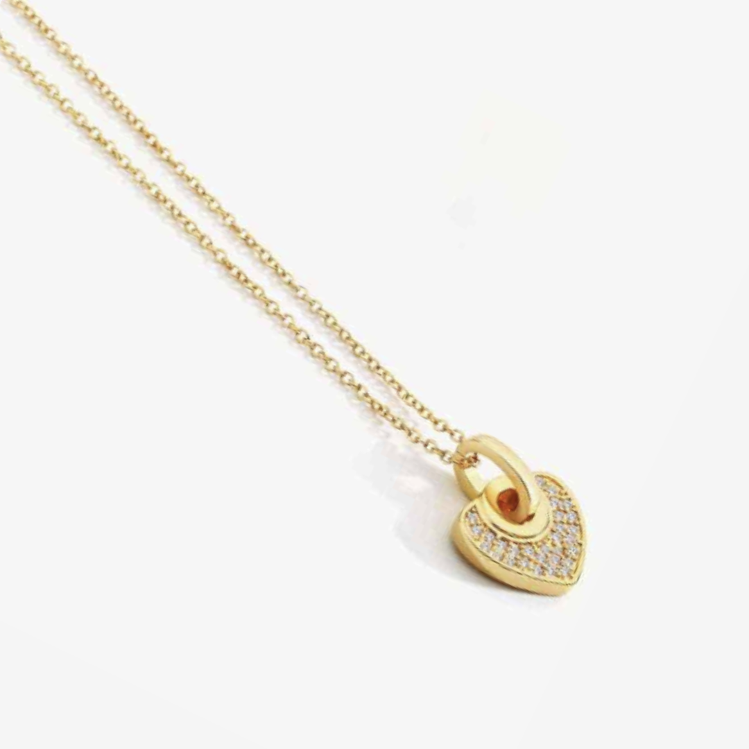 Crystal Heart Pendant Necklace - Gold/Silver/Rose Gold