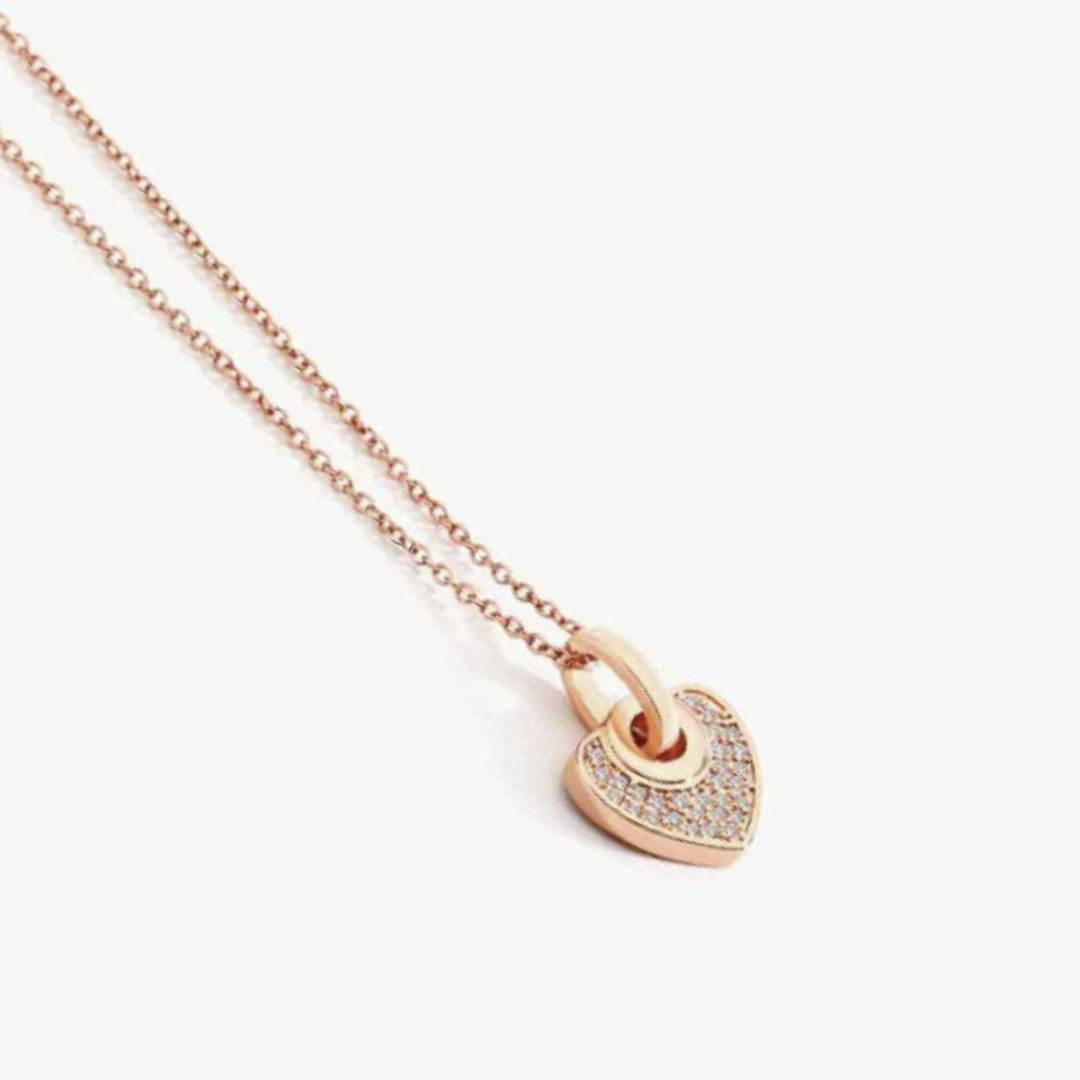 Crystal Heart Pendant Necklace - Gold/Silver/Rose Gold