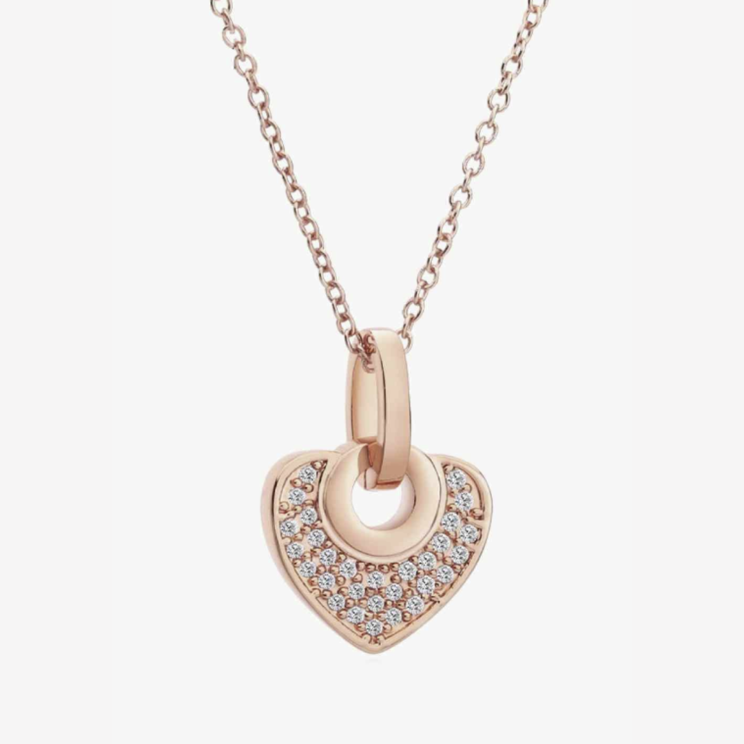 Crystal Heart Pendant Necklace - Gold/Silver/Rose Gold