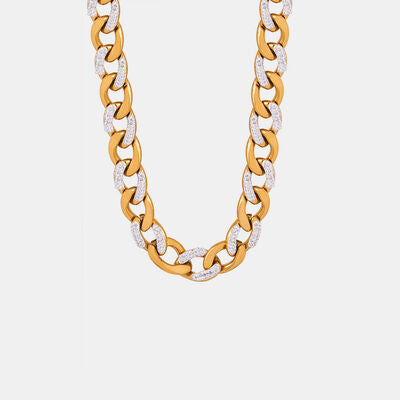 Zircon Chunky Cuban Curb Chain Necklace