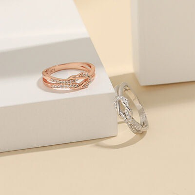 Sterling Silver Slip Knot Ring- Silver or Rose Gold