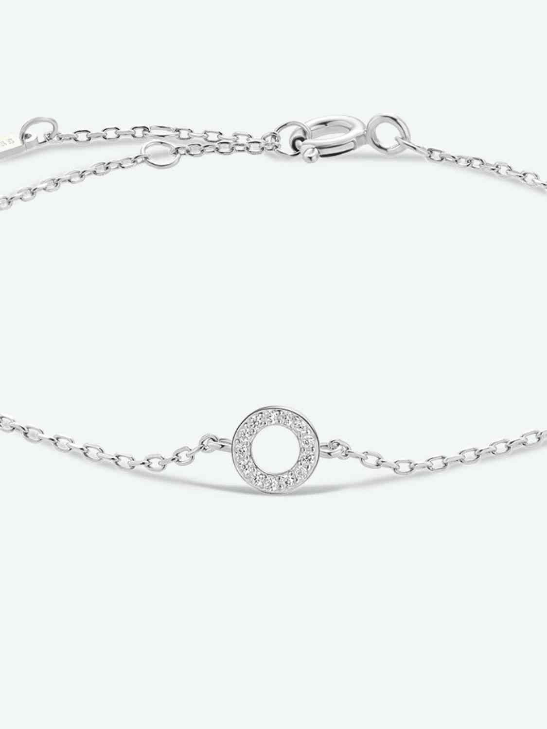 L To P Silver Bracelet with Zircon Accents