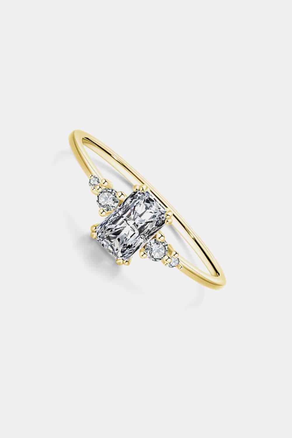 Radiant Cut White Zircon Ring Gold/Silver