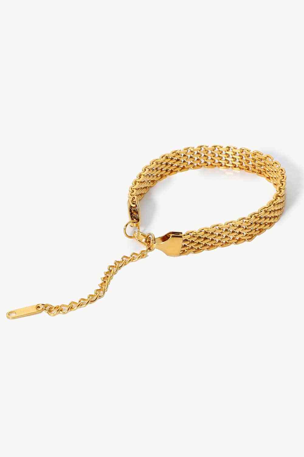 Wide Mesh Chain Adjustable Bracelet