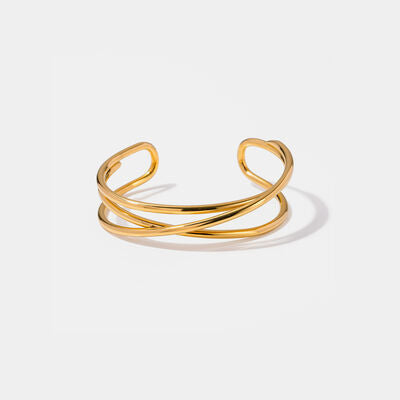 Minimalist Gold Layered-Look Cuff Bracelet