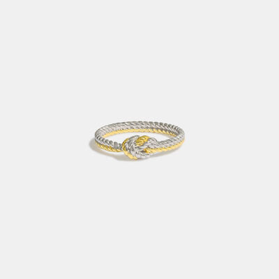 Duo-tone Twisted Rope Knot Ring