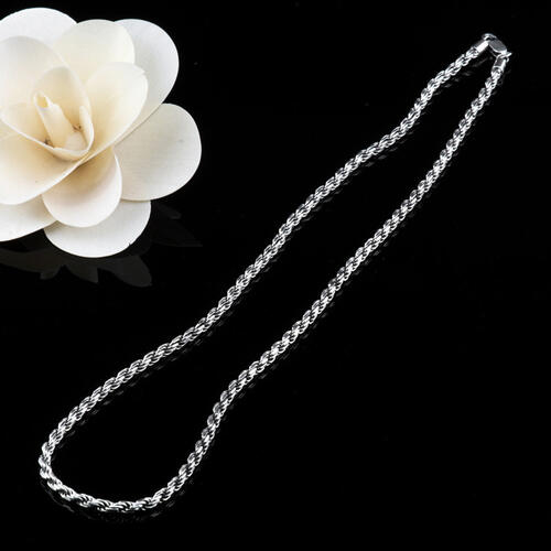 Sterling Silver Rope Chain Necklace 20"