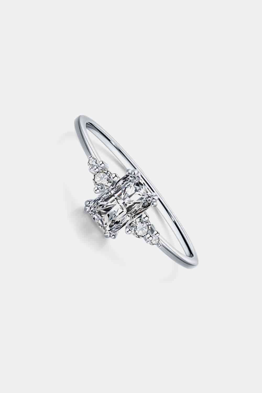Radiant Cut White Zircon Ring Gold/Silver