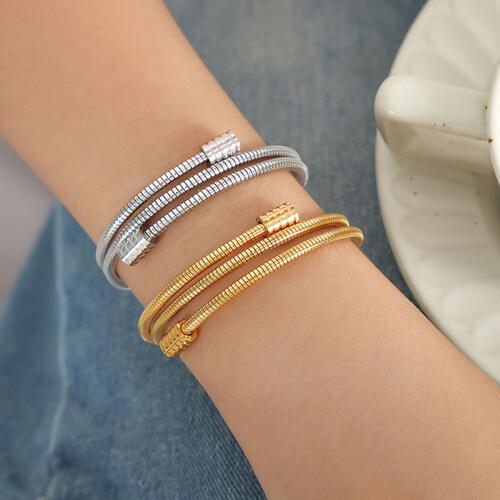 Coil Double Wrap Bracelet - Gold/Silver