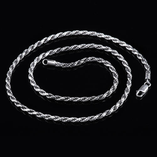 Sterling Silver Rope Chain Necklace 20"