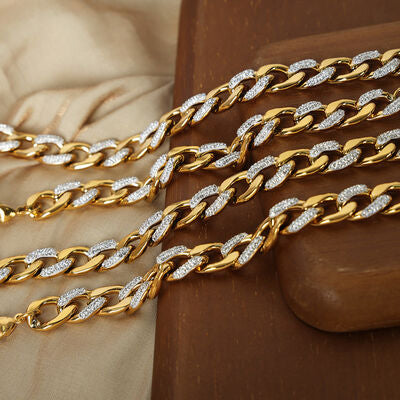 Zircon Chunky Cuban Curb Chain Necklace